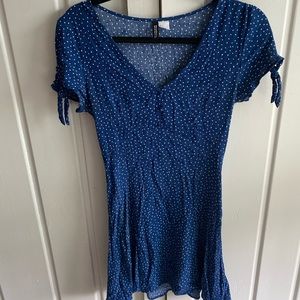 H&M navy polka dot mini dress